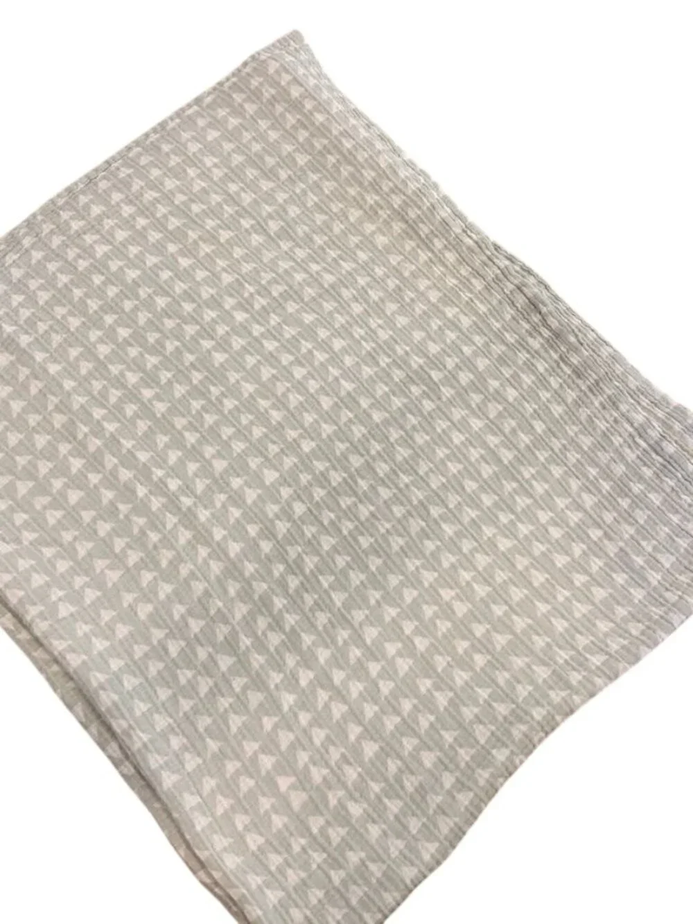 Cloud Island Gray & White Muslin Baby Blanket Triangle Pattern